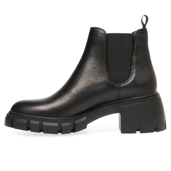 Steve Madden Howler Bootie Black Chunky Heel Combat Boots Size 8.5 - Picture 1 of 12